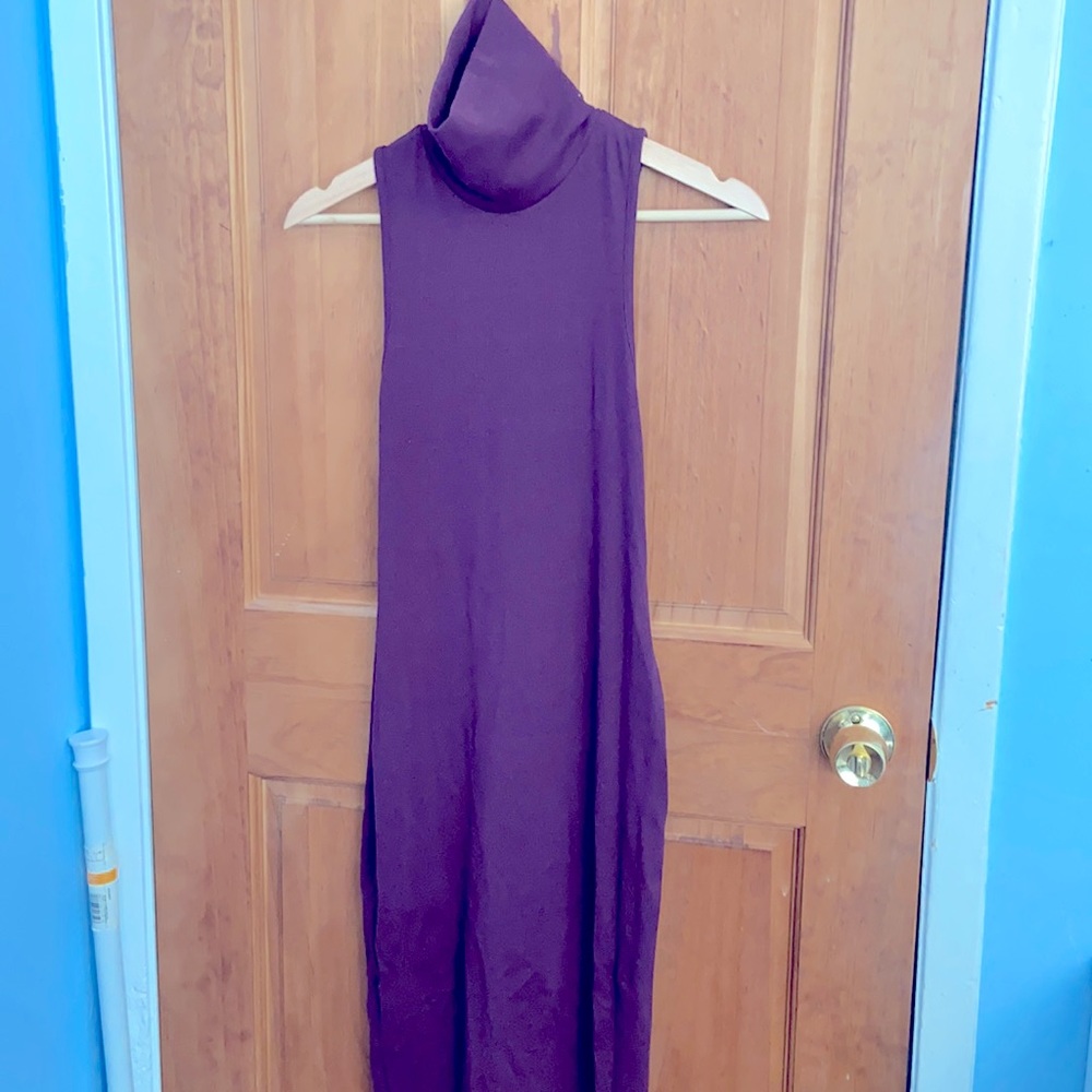 Beautiful purple turtle neck fitted Zara dress